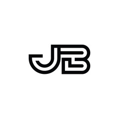 JB monogram logo design letter text name symbol monochrome logotype alphabet character simple logo