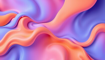 Fototapeta premium Abstract Pastel Orange and Purple Fluid Shapes