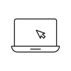 Laptop icon vector isolated.