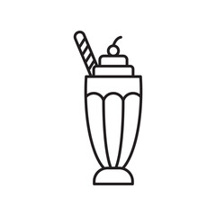 Milkshake icon vector isolated.