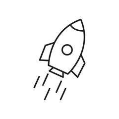 Rocket icon vector isolated.