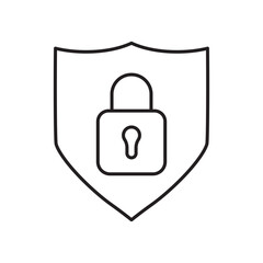 Shield lock icon vector isolated.