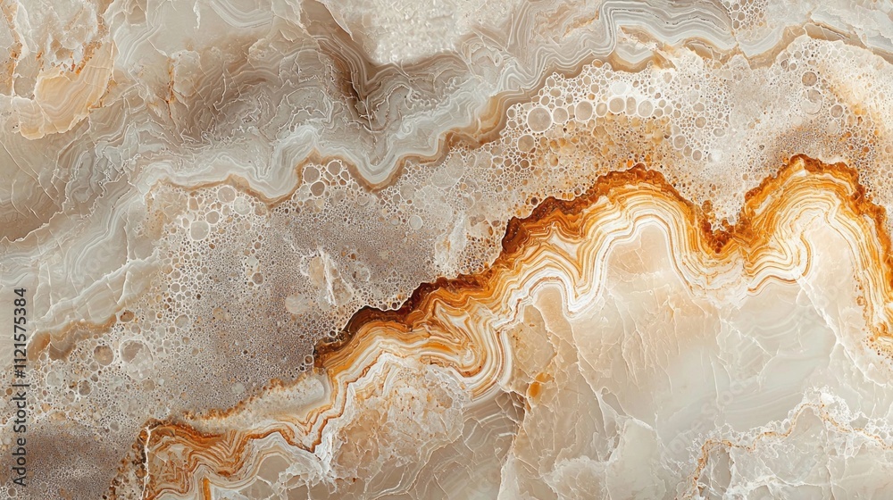 Aufkleber exquisite marble surface features intricate beige and mocha mousse patterns, evoking a sense of luxu
