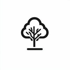 Simple Tree Icon Nature Ecology Sustainability Green Energy Logo
