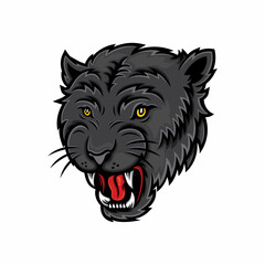 dark gray, angry, cool leopard head mascot vector and Graphic illustration.