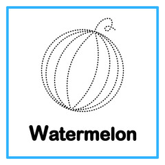 tracing watermelon alfabet illustration © Rahmatullah