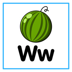 watermelon alfabet w illustration © Rahmatullah