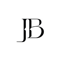JB monogram logo design letter text name symbol monochrome logotype alphabet character simple logo