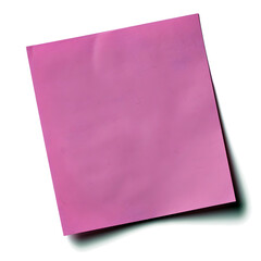 Blank Sticky Purple Magenta Paper Note with Shadow on White Background – Perfect for Stationery, Productivity Concepts, Office Branding, Stationery, E-commerce, Ads, Blogs, Social Media, Presentations