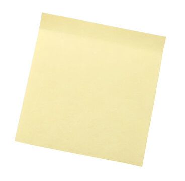 Yellow sticky note pad with a clean and smooth surface, perfect for reminders, office tasks, or creative design projects. Isolated on transparent background, png.