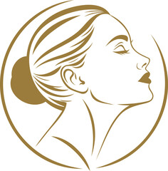 Beautiful women's minimalist logo design on a white isolated background.