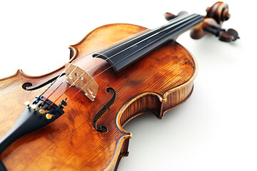 Fototapeta premium A close up of a beautifully crafted violin showcasing its details and craftsmanship