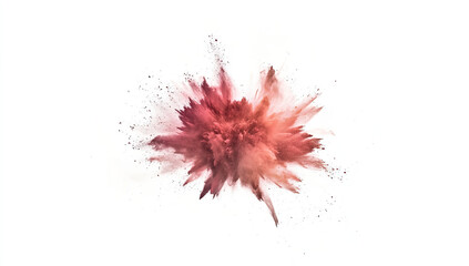 Vibrant Color Powder Explosion Isolated on White: A Dynamic Splash of Paint Dust in Motion, Capturing the Essence of Energy and Joy