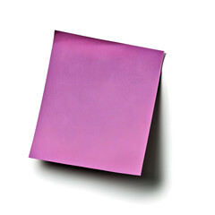 Blank Sticky Purple Magenta Paper Note with Shadow on White Background – Perfect for Stationery, Productivity Concepts, Office Branding, Stationery, E-commerce, Ads, Blogs, Social Media, Presentations