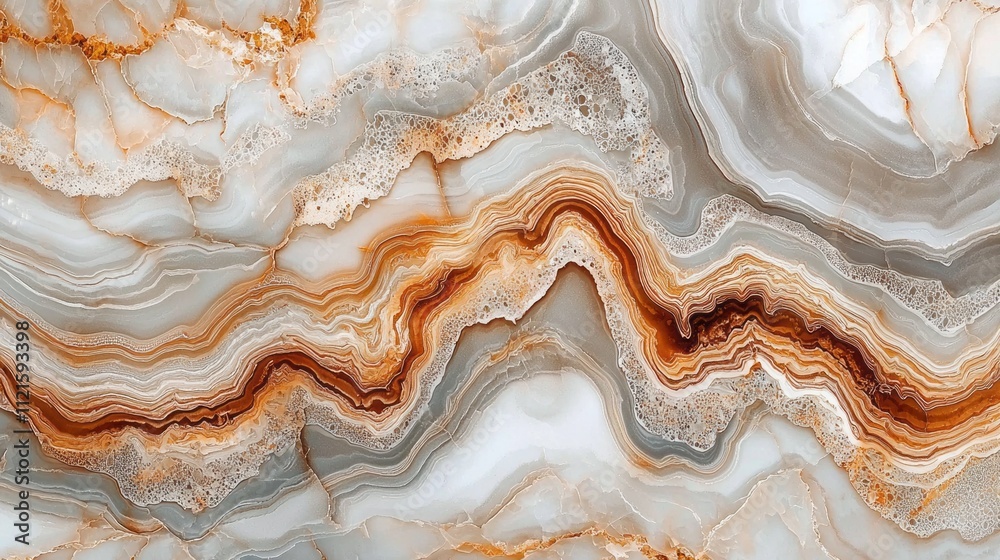Poster Swirls of elegant beige and mocha hues intertwine in a smooth marble surface, adding sophistication and warmth to any space
