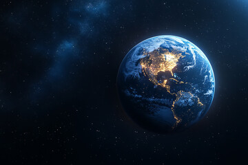 Obraz premium earth's nighttime beauty an aerial view of north and central america illuminated