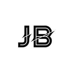 JB monogram logo design letter text name symbol monochrome logotype alphabet character simple logo