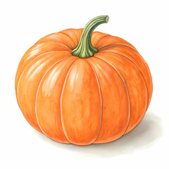 Obraz premium fresh orange pumpkin vegetable isolated on white background