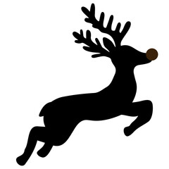 Christmas Jumping Reindeer Isolated On White