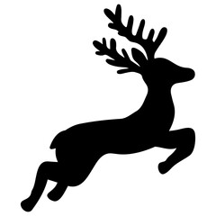 Christmas Jumping Reindeer Isolated On White