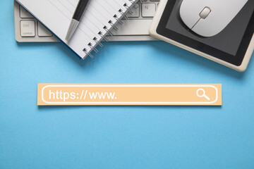 Https address. Internet search concept