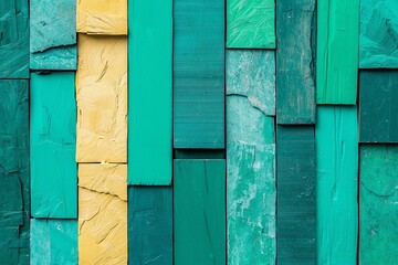 Colorful wooden planks arranged in a vibrant and textured pattern for design purposes.