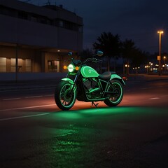 motorcycle on the road and gray background.