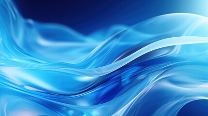 Fototapeta premium Abstract Blue Waves Digital Art Design