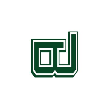 recommend clip art: letter wd simple outlines linked geometric logo vector