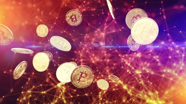 Business and bitcoin background concept