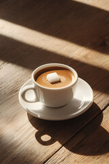 Obraz premium espresso shot, coffee cup, fresh espresso, creamy latte, barista coffee, morning brew, elegant coffee, hot espresso, cozy drink, caffeine boost, coffee foam, roasted coffee, artisanal brew