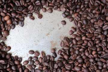 Roasted coffee beans for background