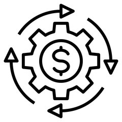 Financial management service single icon