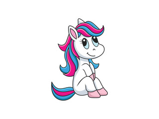 Cartoon Unicorn Vector Art