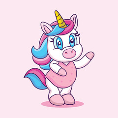 Girly Unicorn Cartoon Design