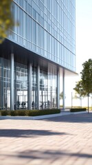 Fototapeta premium Sleek and Modern Office Building with Glass Facade