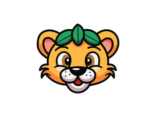 Cute Tiger Head Mascot Design