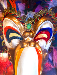 Beautiful Venetian masks typical for famous Venice Carnival in Italy