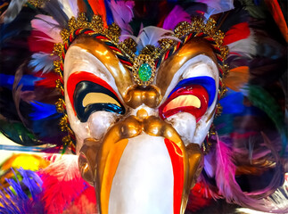 Beautiful Venetian masks typical for famous Venice Carnival in Italy