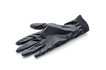 High Detail Picture of Black Nitrile Glove Isolated on White Background, High Detail, 8K