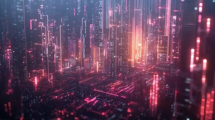 Obraz premium Financial analytics visualization with glowing digital numbers and futuristic charts