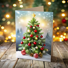 Beautiful Christmas greeting cards featuring festive designs such as snowy