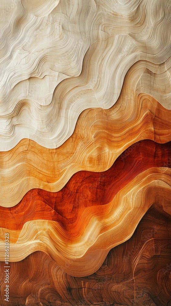 Poster Curved layers of sandstone undulate across the landscape, revealing a stunning array of warm hues that capture the essence of natural artistry at play within unique formations