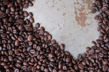 Roasted coffee beans for background