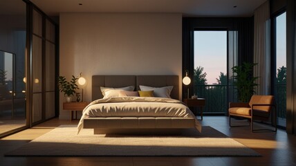 Serene Sunset Bedroom