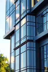 Fototapeta premium Striking Glass Architecture: Reflections of Light and Sky