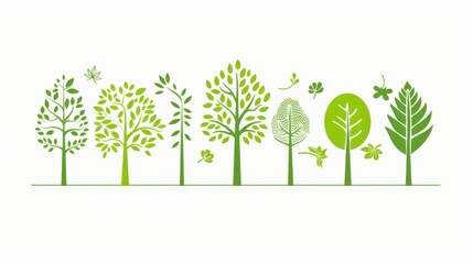 Obraz premium Simplified Illustrations for Environmental Awareness
