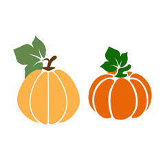 Pumpkin with leaves vector Art