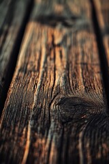 Obraz premium Close-Up of Rustic Wooden Plank with Rich Texture and Natural Elegance for Home Decor and Design Inspiration