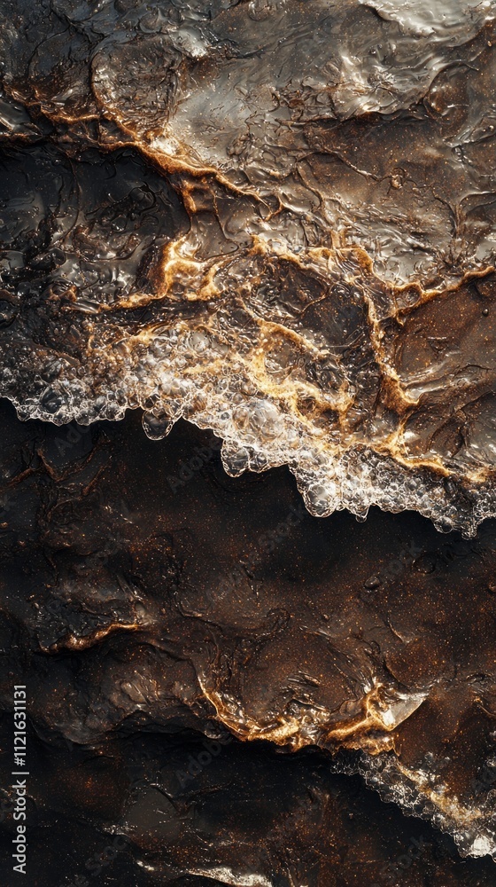 Aufkleber waves roll smoothly onto the beach, revealing the rich mocha sand underneath. sunlight glimmers off 